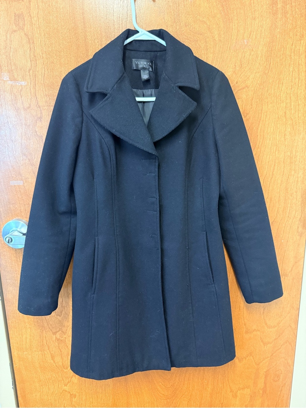Victoria's Secret Black Wool Peacoat with Tailored Fit